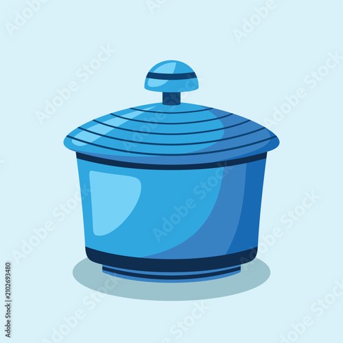 Jar Pot Container Ceramic  with Lines Geometric Pattern Colorful Vibrant Playful Vector Isolated Vector