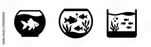 Fotografía Fish in Aquariums: Goldfish and School of Fish Icons