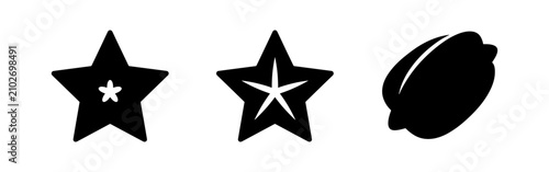 Fotografía Star fruit icon set