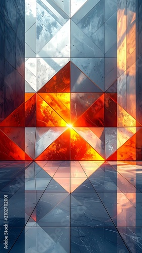 Vibrant Geometric Mosaic Art Design.