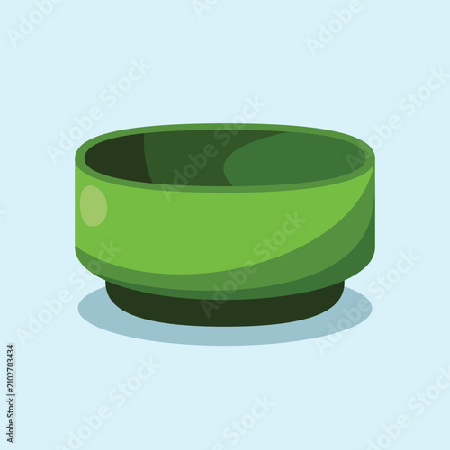 Bowl Utensil Ceramic  with Floral Geometric Pattern Colorful Vibrant Playful Vector Isolated Vector