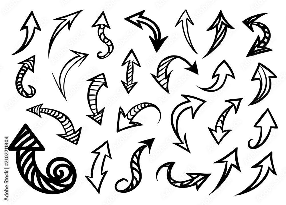 Fototapeta premium Hand Drawn Arrows Vector Set 2.