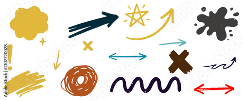 Hand drawn doodle elements for creative projects and design