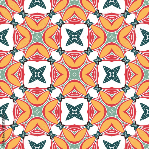Seamless watercolor floral pattern with red flowers and folk ornaments Elegant seamless kaleidoscope floral pattern in pastel pink and maroon