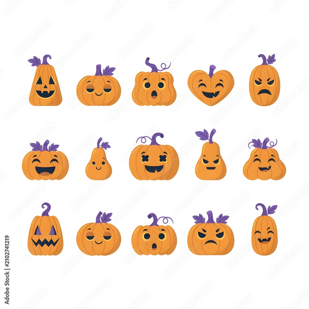 Fototapeta premium Autumn Pumpkin Expressions
