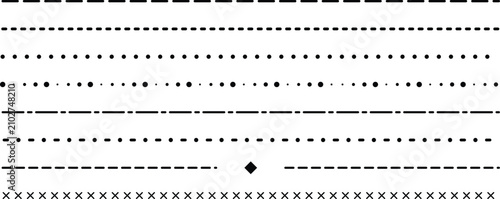 Photos Various decorative line elements with dots dashes and crosses on white backgroun