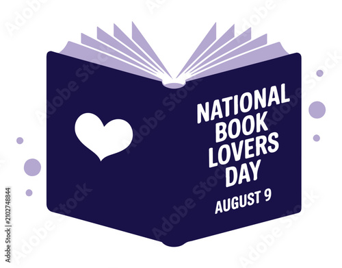 фотографія Book illustration displaying a heart shape on the cover represents a thematic graphic for National Book Lovers Day which encourages avid readers to celebrate their passion for literature on August