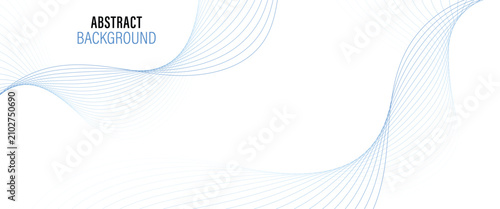 Abstract Blue Line Wave on White Background - Elegant Minimalist Curve Design Vector for Clean Modern Corporate and Tech Graphic