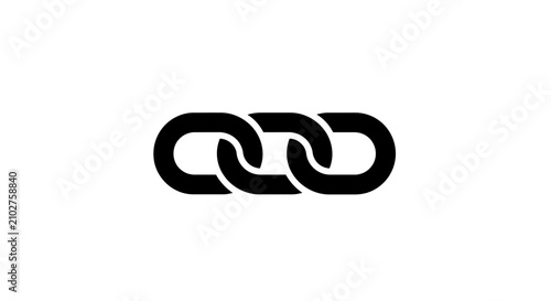 Photos Interconnected chain links symbol with stylized black chain link symbol white ba