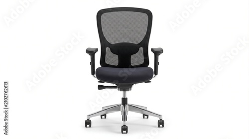 Modern Ergonomic Office Chair Isolated on White Background