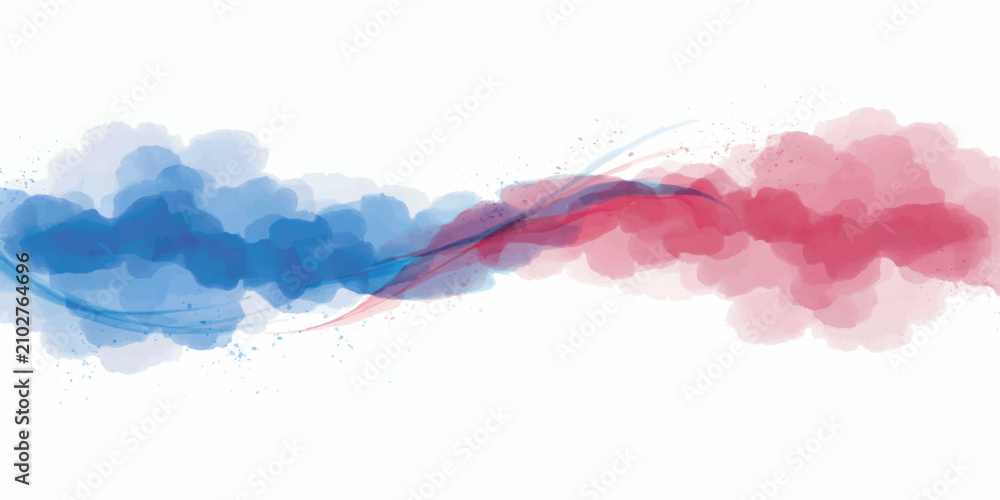Fototapeta premium Abstract Colorful Watercolor Wave Background with Flowing Blue Purple Pink Shapes, Soft Light Smoke Texture and Artistic Vector Design Illustration for Wallpaper and Digital Backdrop