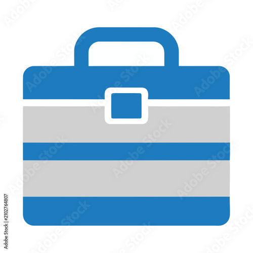 Blue and gray briefcase icon