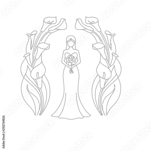 Bride with Callas and Roses
