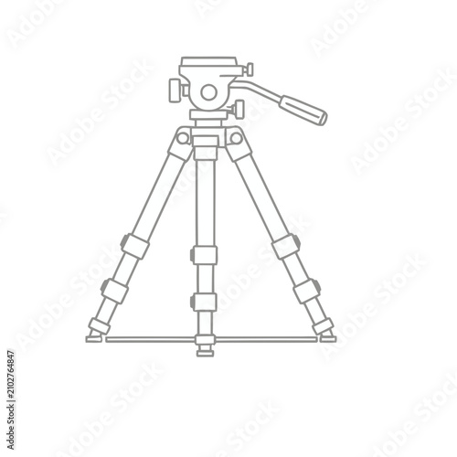 Camera Tripod Line Art