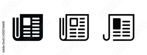 Newspaper icon, newspaper company and article symbol, journalism media communication concept, news publishing and editorial design vector illustration.