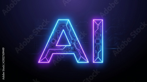 A glowing neon 