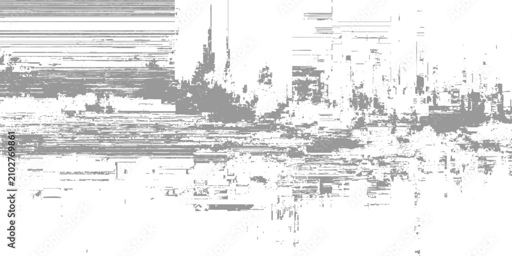 Fototapeta premium Abstract White Glitch Texture Background with Dynamic Grey Digital Distortion Pixel Noise Overlay Design