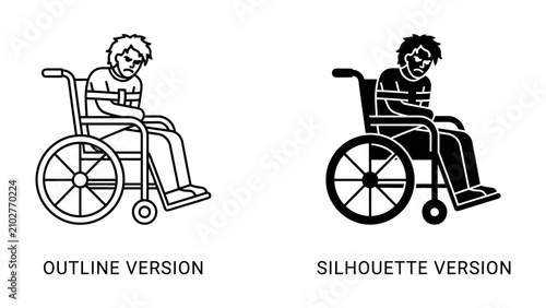 Bild auf Leinwand Sad person in wheelchair