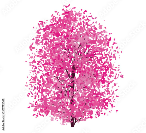 Pink blossom tree vector symbolizing spring, beauty, and natural growth