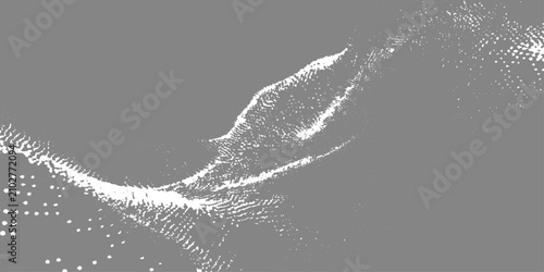 Foto abstract grey halftone wave background texture with dynamic gradient screen prin