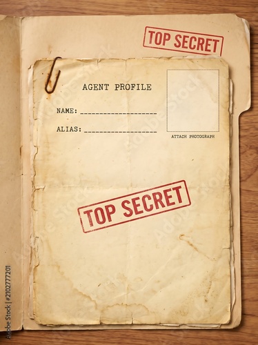 Blank Top Secret Agent Profile Document File Template