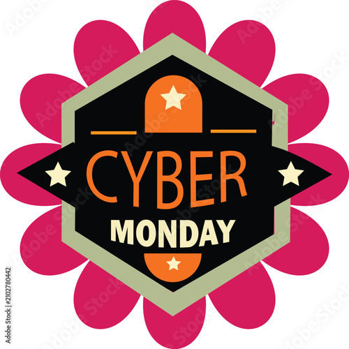 Modern Cyber Monday Sale Badge Vector