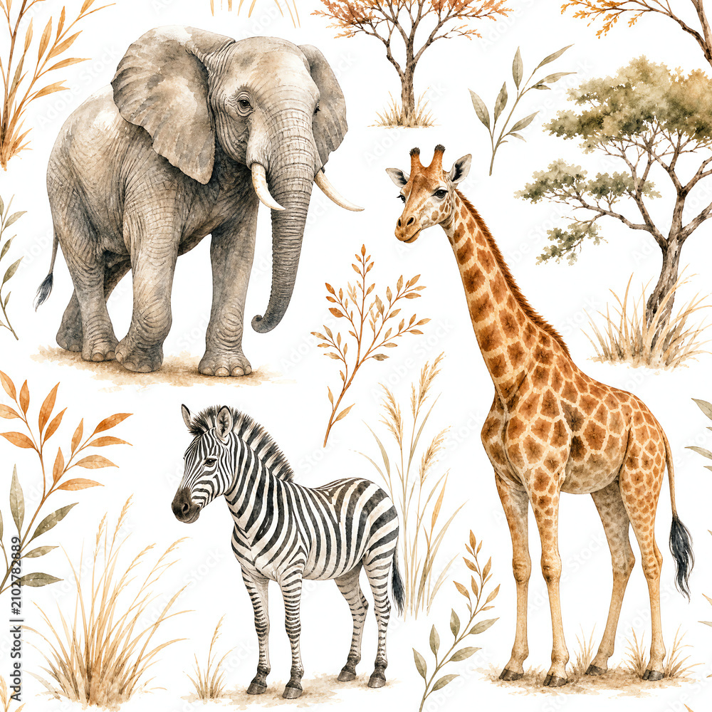 Obraz premium Lone Zebra Standing in the Grass of the African Savannah