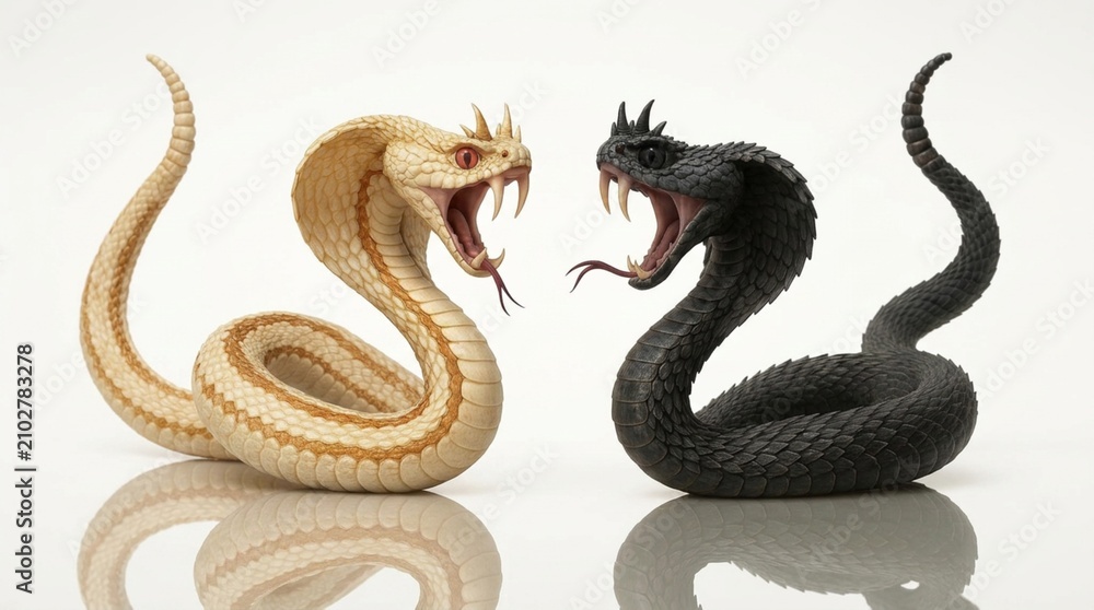 Fototapeta premium Two titanocobras face to face