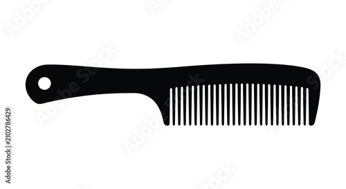Obraz na płótnie Black Comb Silhouette Against White Background Minimalist Design