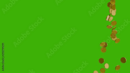 Falling Gold Coins Green Screen