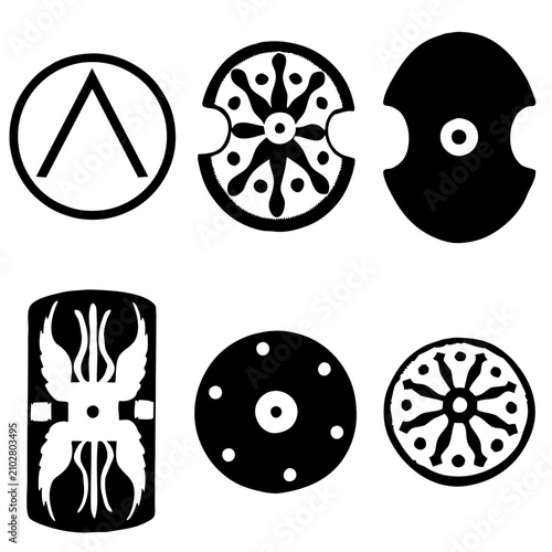 Foto escudos de guerra