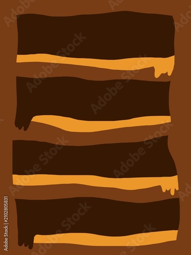 Cuadro en lienzo Layyers of London cake with chocolate and caramel cream