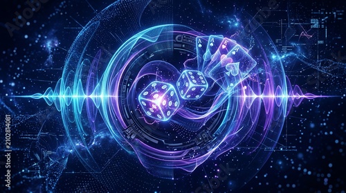 abstract fractal background with dice