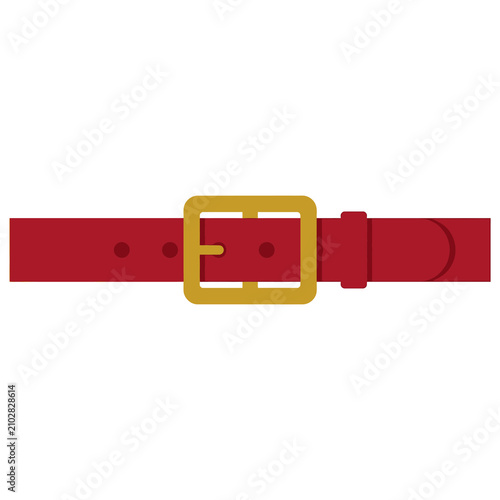 Foto Santa Claus red leather belt with large golden buckle.