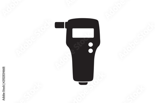 Police Breathalyzer Silhouette Icon | Traffic Alcohol Test Device