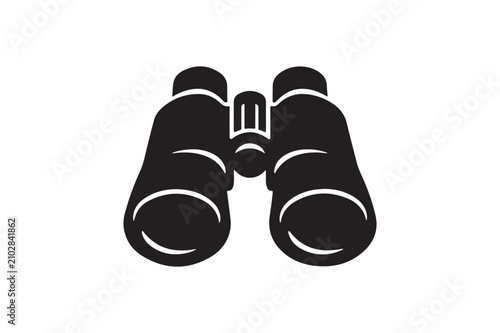 Police Binoculars Silhouette Icon | Surveillance Observation Tool
