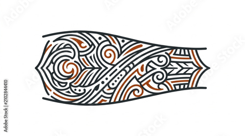 Cuadro en lienzo Intricate tribal tattoo style design with swirling patterns.