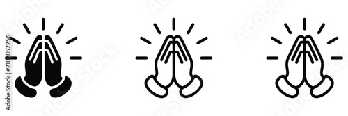 Quadro su tela praying hands icon set featuring faith, religion, gratitude, hope, spiritual dev