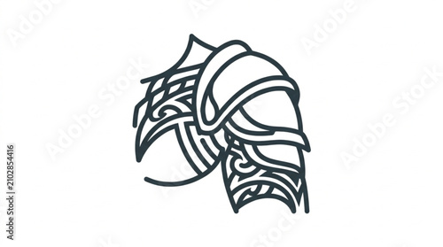 Cuadro en lienzo Ornate medieval shoulder armor plate design.