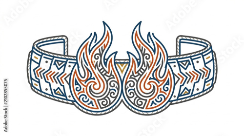 Canvas Print Ornate Celtic Flame Bracelet Design with Intricate Patterns.