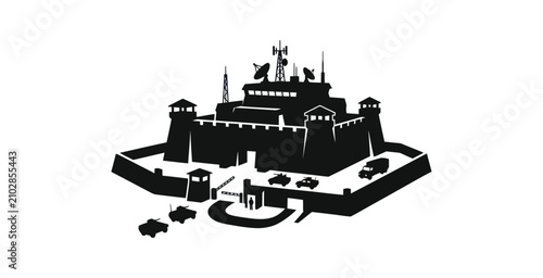 Obraz na płótnie Military Base Silhouette Vector Illustration