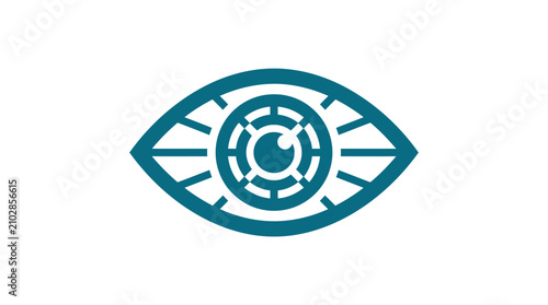 Obraz na płótnie Teal eye with gear inside iris.