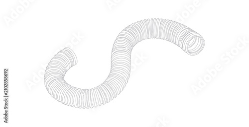 Flexible Corrugated Hose Vector Illustration