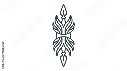 Cuadro en lienzo Ornate symmetrical decorative emblem design.