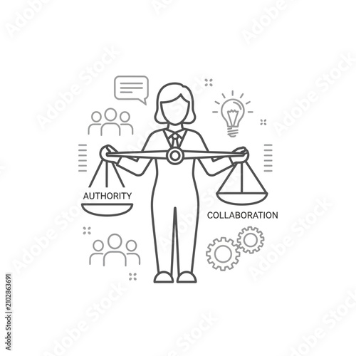 Businesswoman Holding Balance Scales.