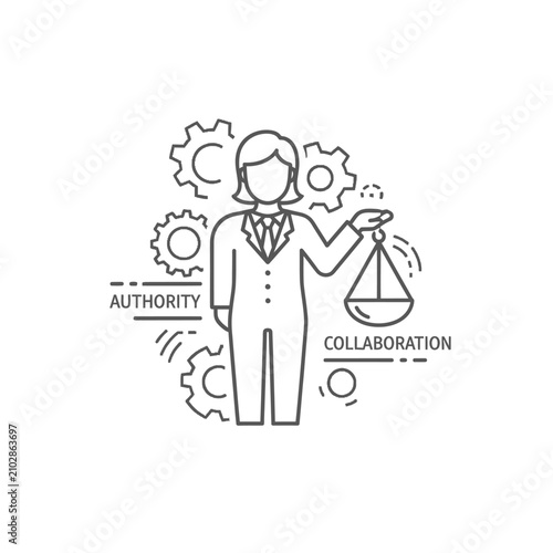 Businesswoman Holding Scale in Office.
