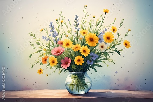 Soft Dreamy Floral Painting Paper Texture