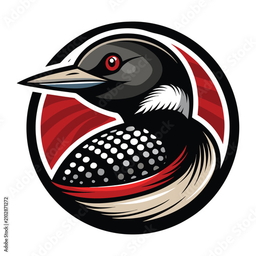 Common loon premium mascot logo vector illustration