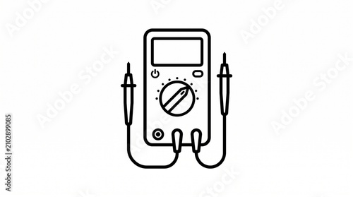 Obraz w ramie Digital Multimeter Icon, Electrical Testing Outline Vector