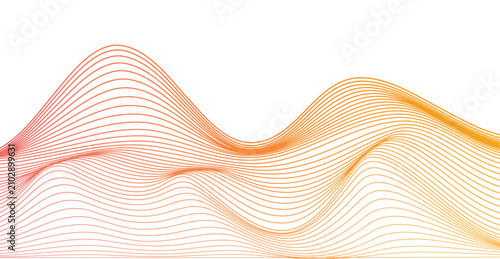 Abstract Flowing Wave Lines Background with Smooth Gradient Sound Wave Pattern for Technology, Data, Music, and Digital Marketing Design Template